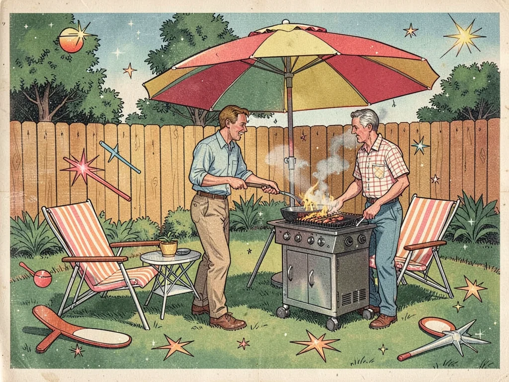 Atomic age backyard barbecue
