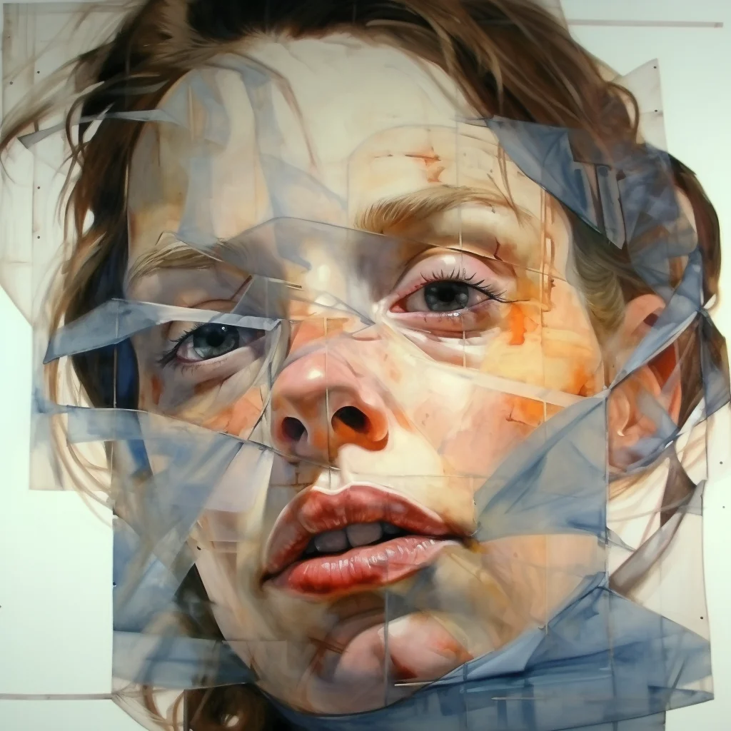 Painting portrait by Jenny Saville. madona