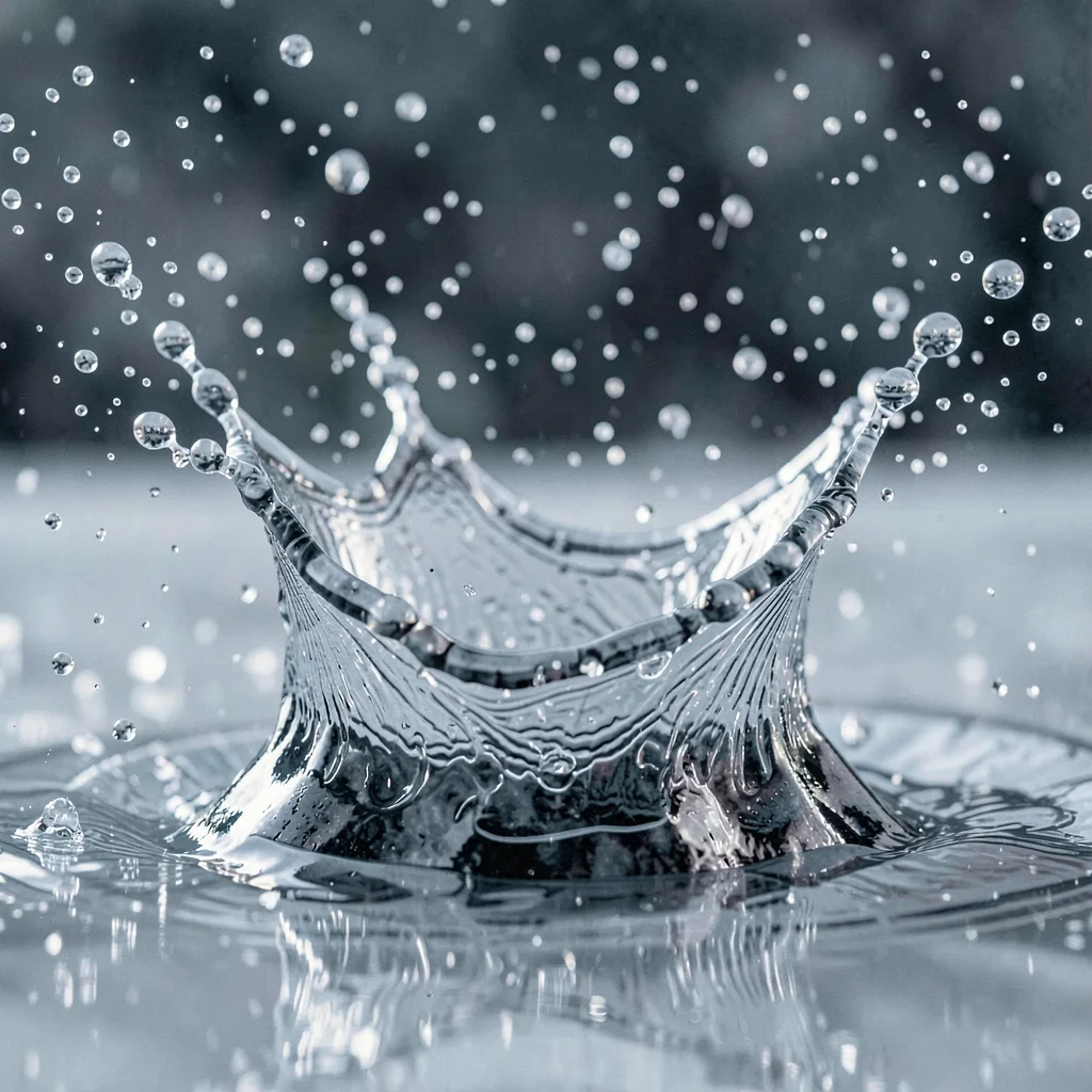 Water splash frozen
