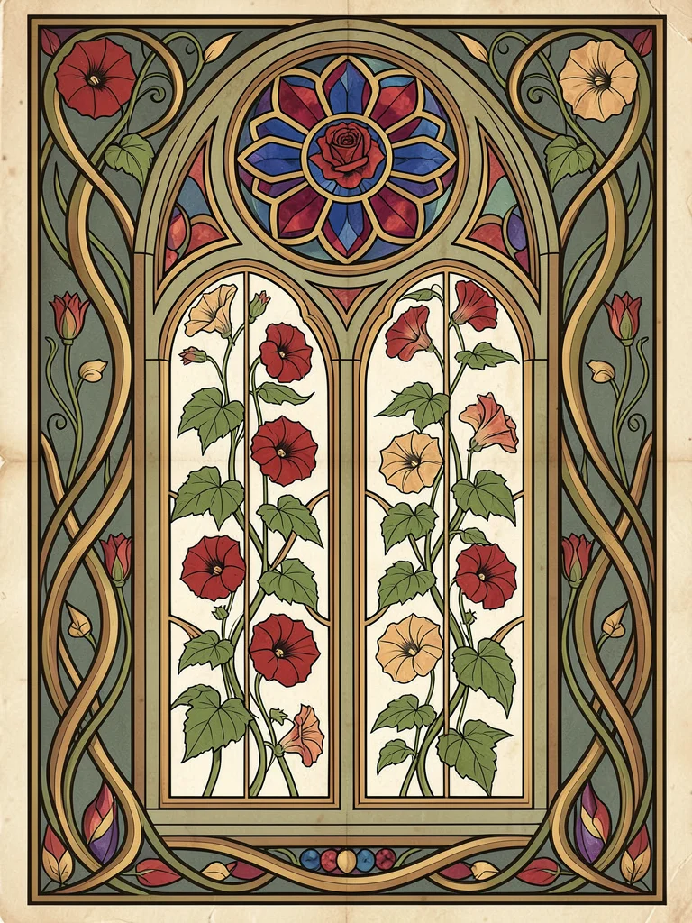 Botanical Stained Glass Window