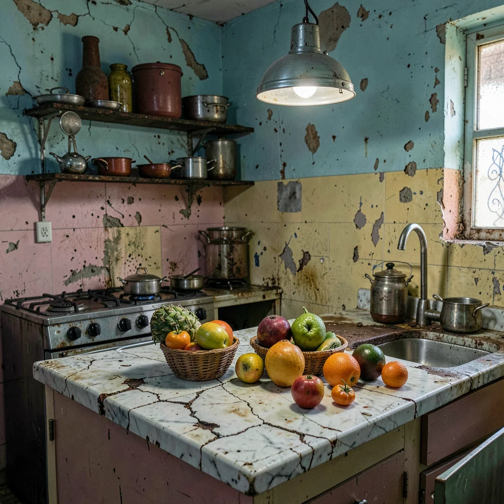 Havana preserved decay, improvised maintenance beauty, Fresh tropical fruit arra