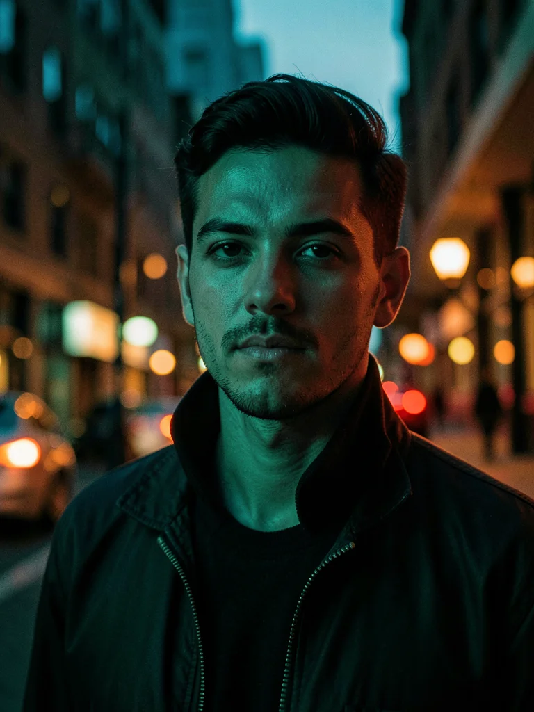 Urban portrait at dusk