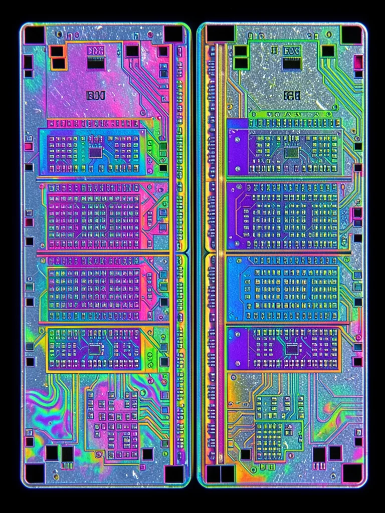 Die stack cross-section, multiple silicon layers bonded with through-silicon via