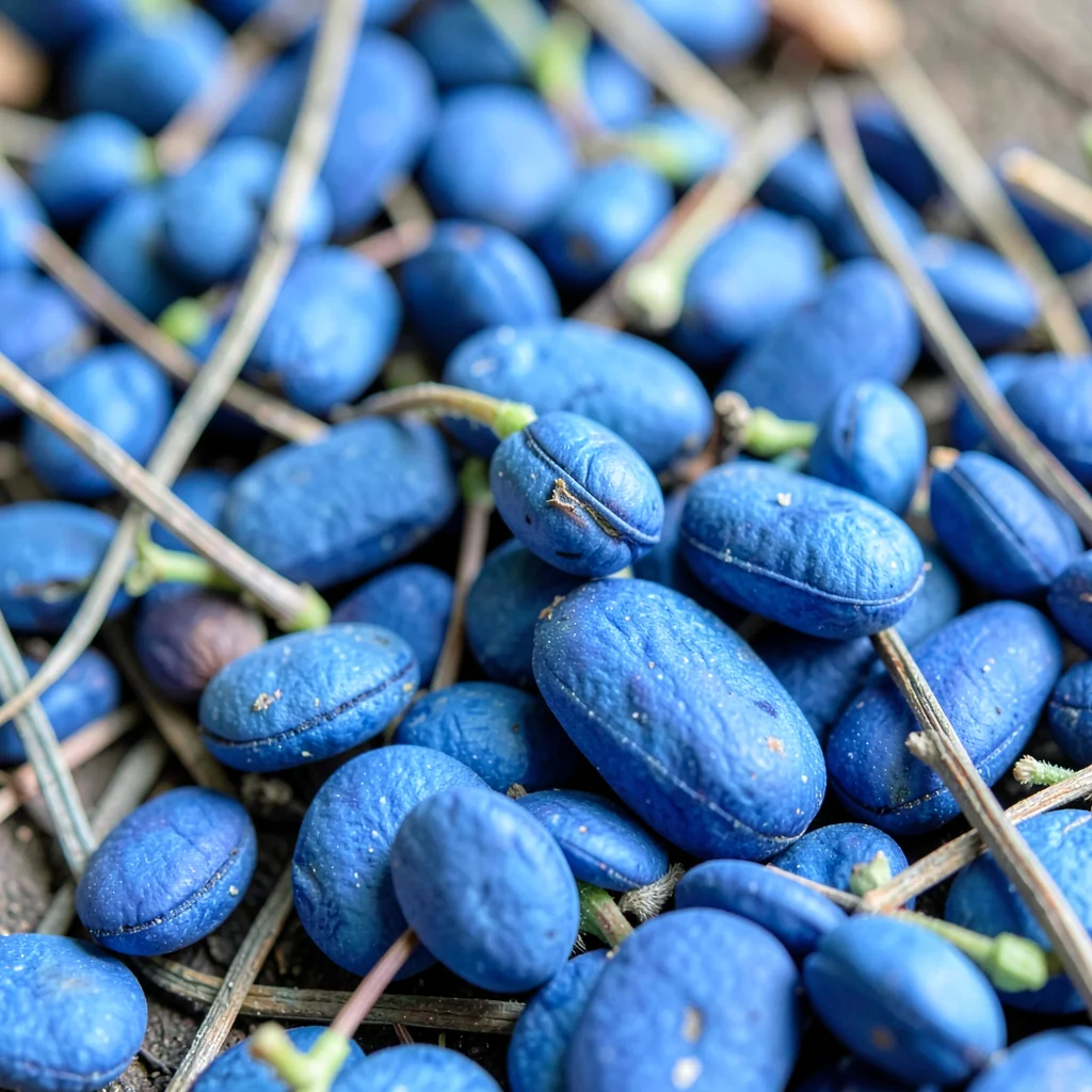 Seeds and pods blue