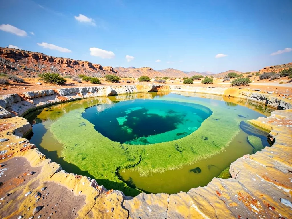 Algae mat creating green zone in gradient