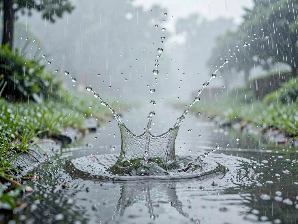 Morning mist condensing into drops