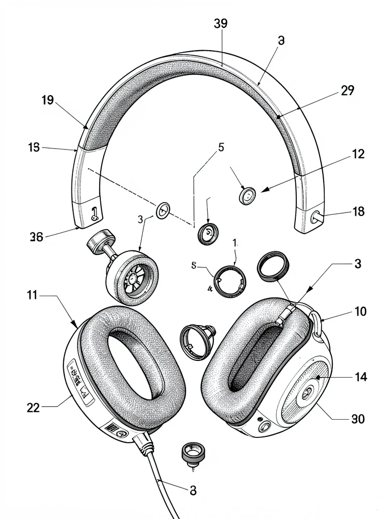 Headphones exploded view
