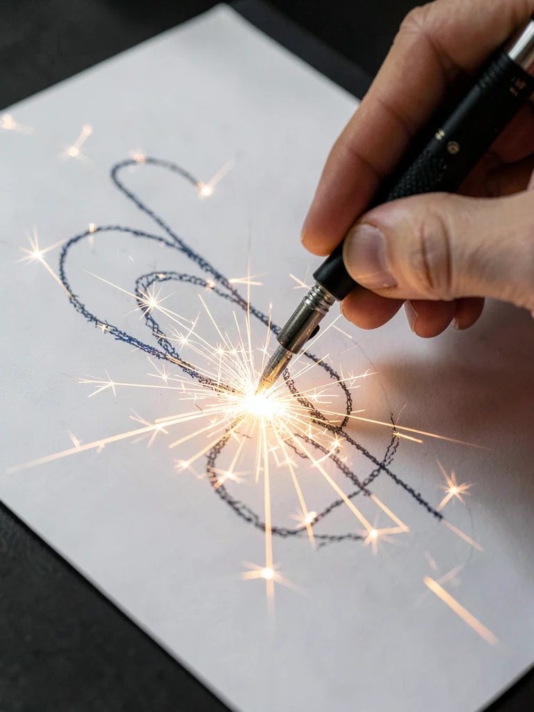 Sparkler writing traces