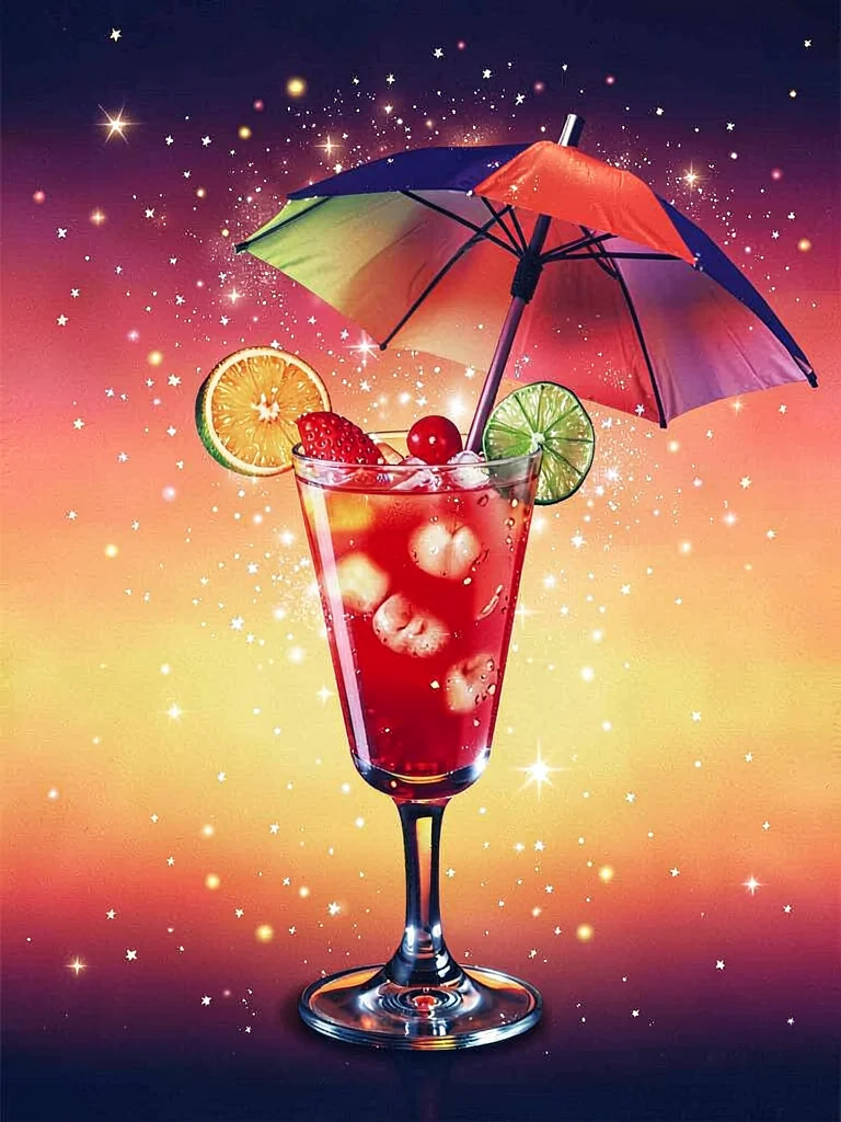Disco seventies tropical cocktail