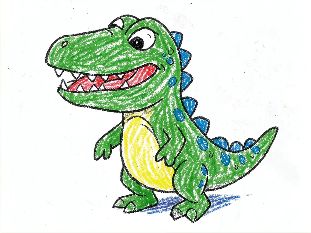 Green dinosaur with big teeth