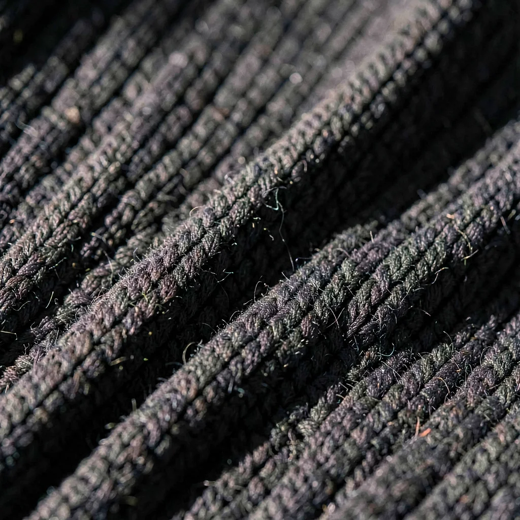 Helmar-mineralcut macro of fine merino rib in heather charcoal, parallel ribs th