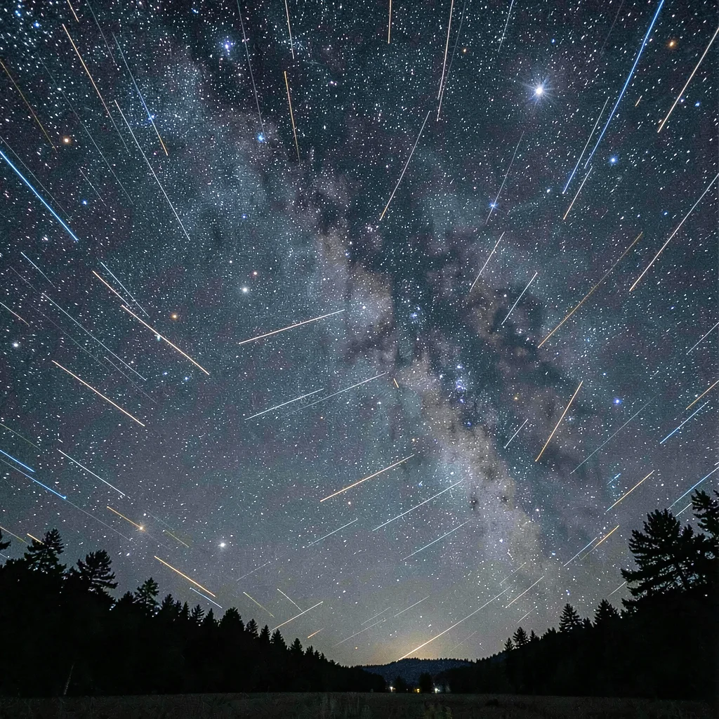 Star trails night sky