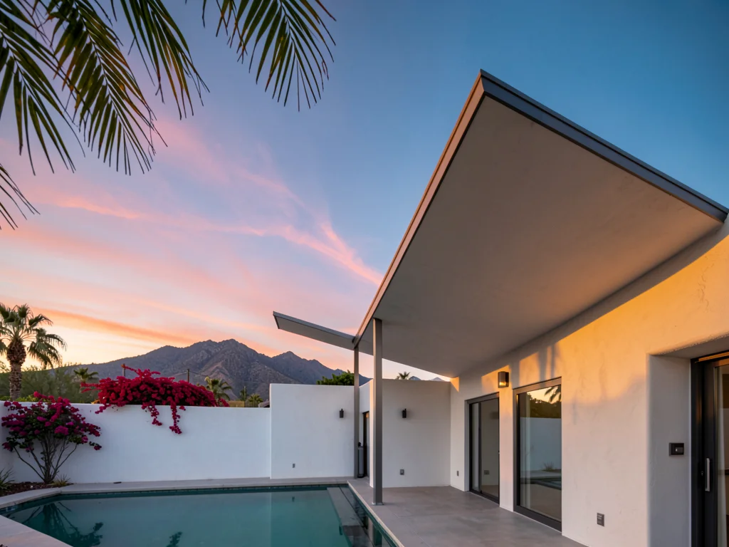 Butterfly Roof at Desert Sunset