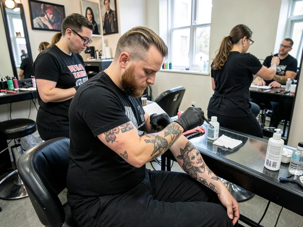 Tattoo parlor session