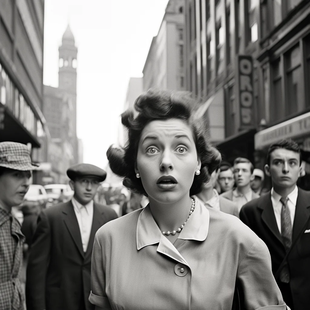 Vivian Maier photo of surprising person or situation