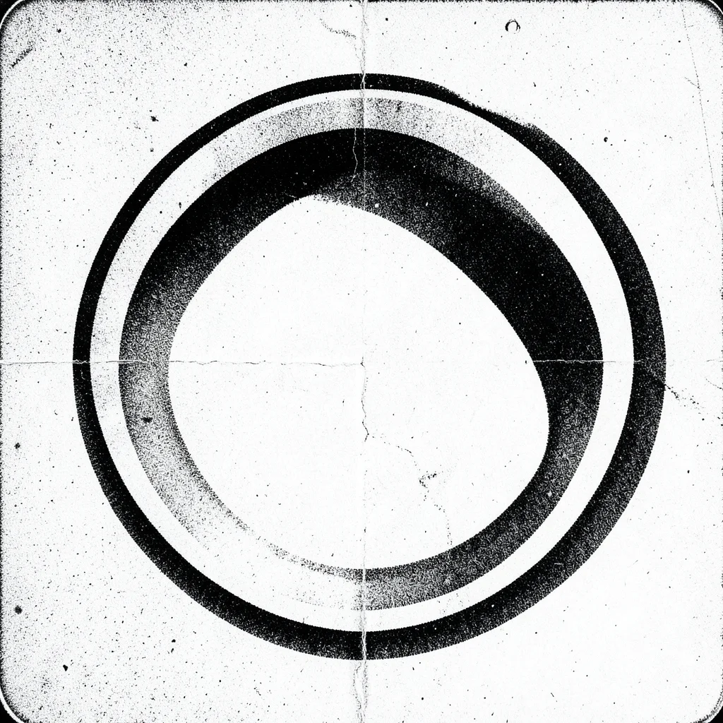 Rubber band ball photocopied, elastic curves degrading to thick black lines on w