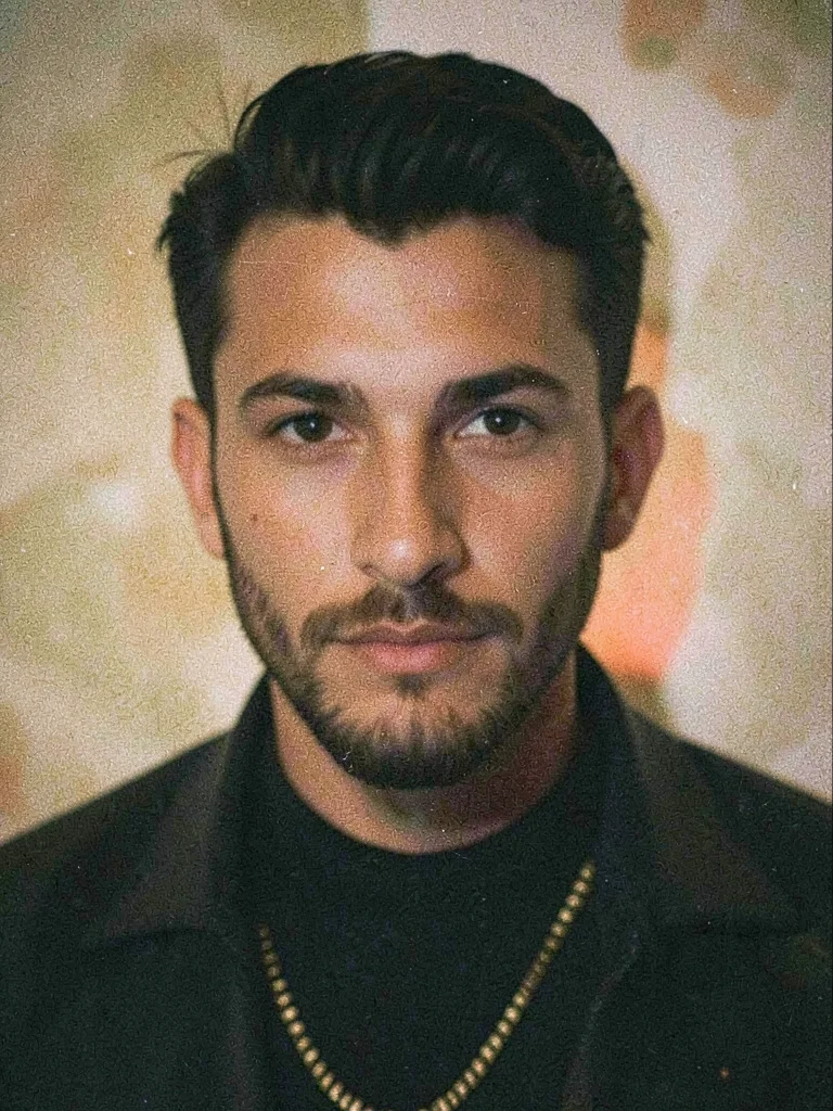 Portrait with film grain