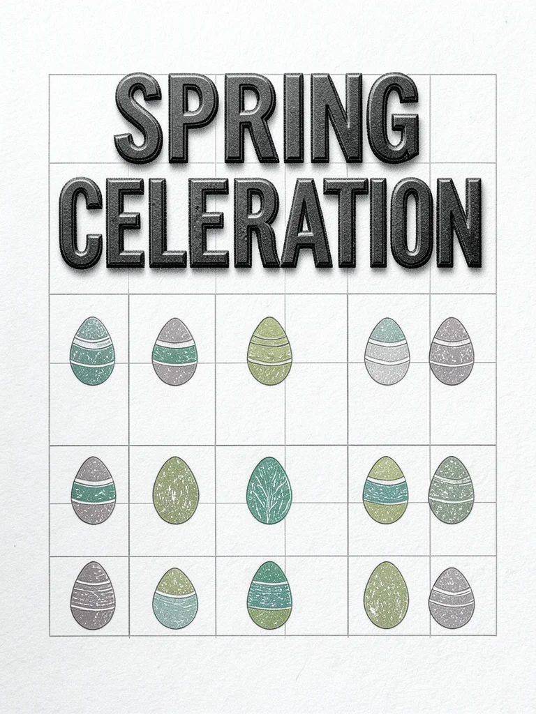 A typographic poster layout — "SPRING CELEBRATION" in Akzidenz-Grotesk bold, a g