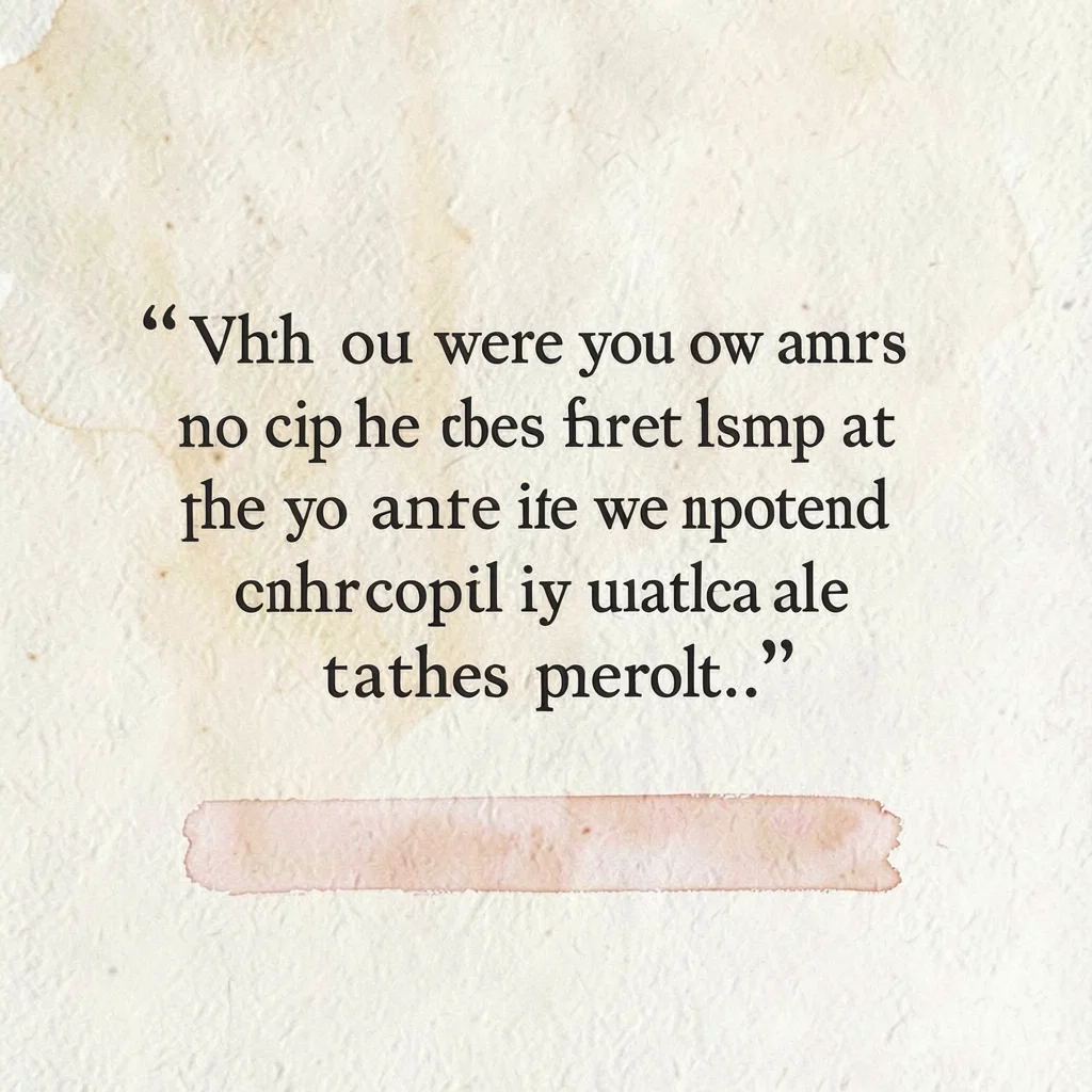 Editorial quote-card composition with a soft serif blockquote shape, warm cream 