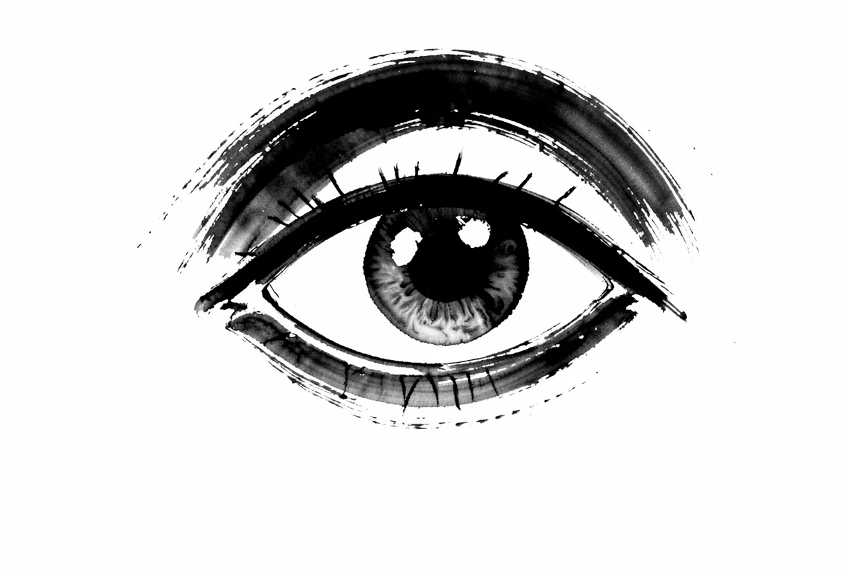Gazing eye single stroke