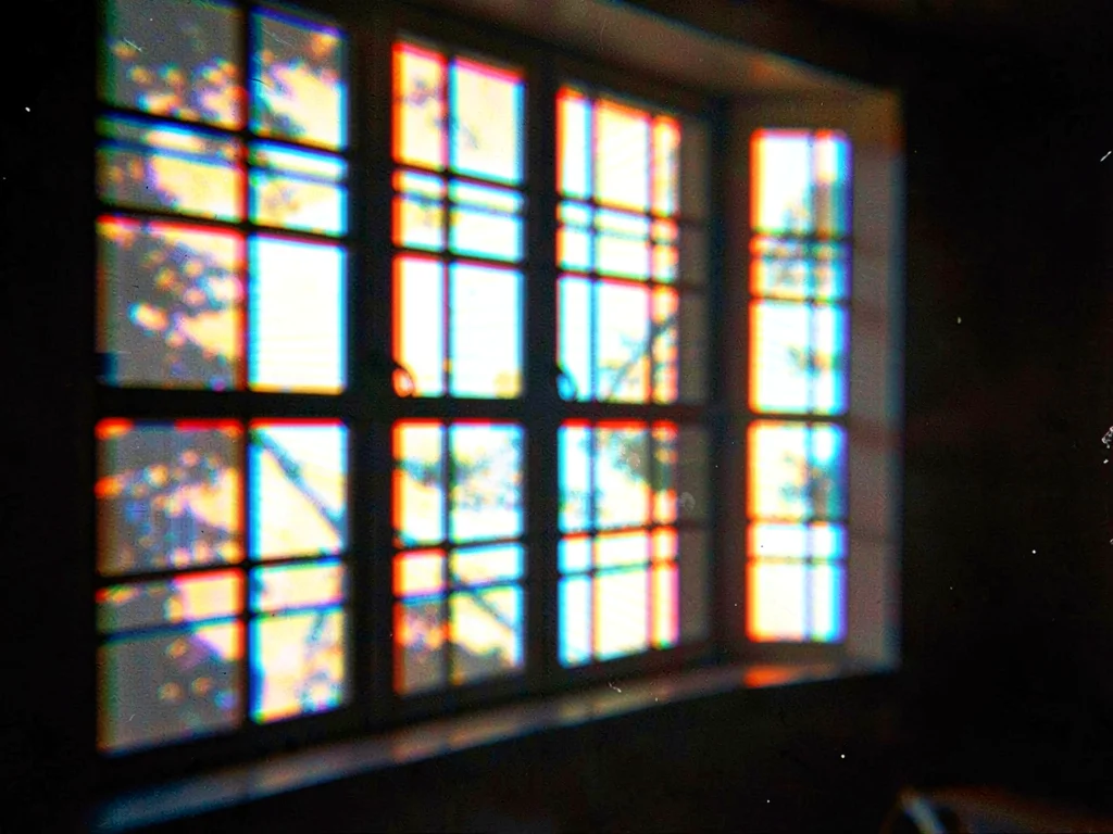 Window bars creating aberration pattern