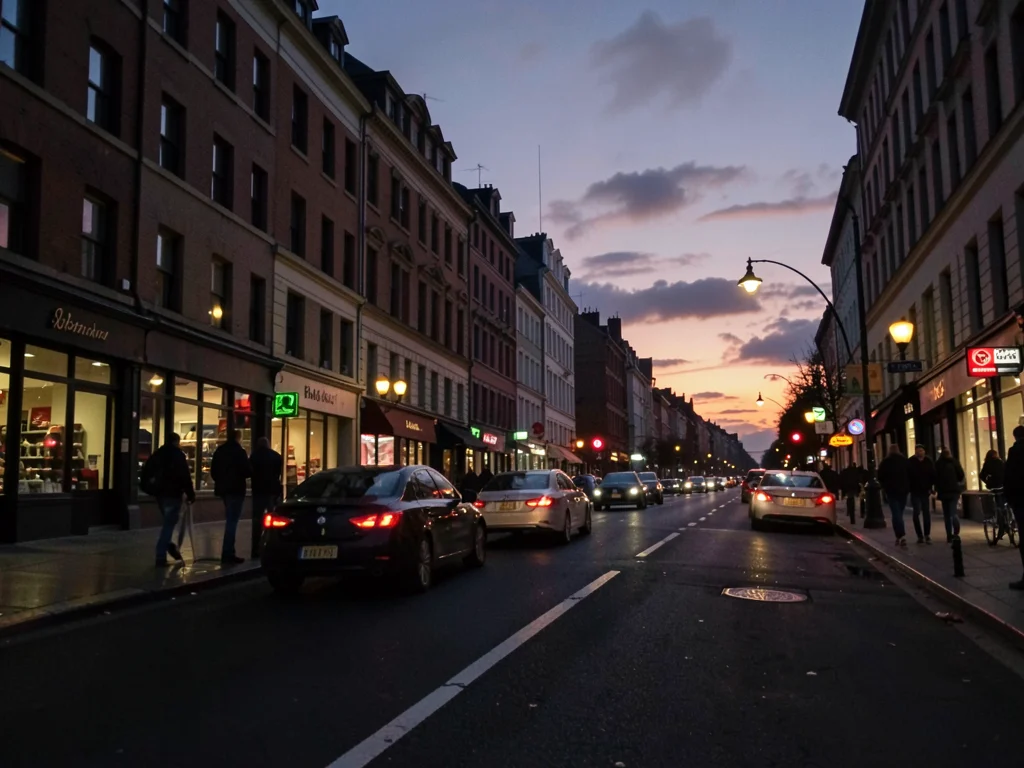 Street scene dusk