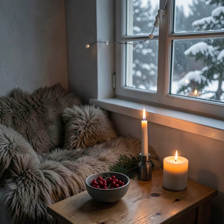 Lingonberries in Grey Ceramic Bowl