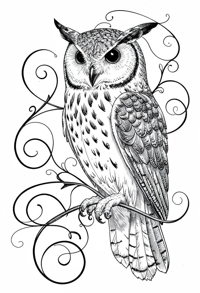 Elaborate owl flourished