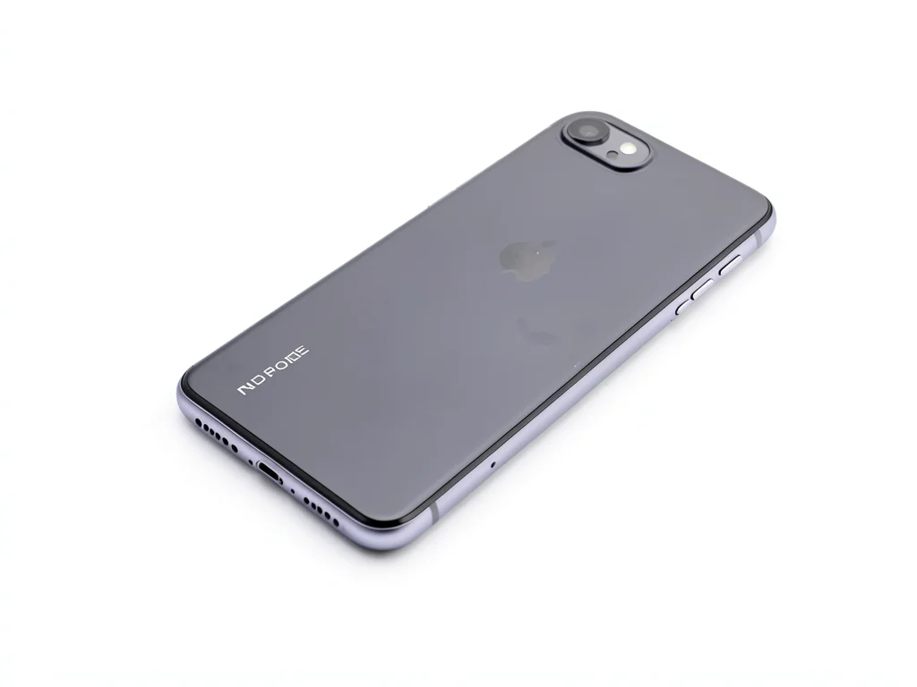Smartphone from angle on white