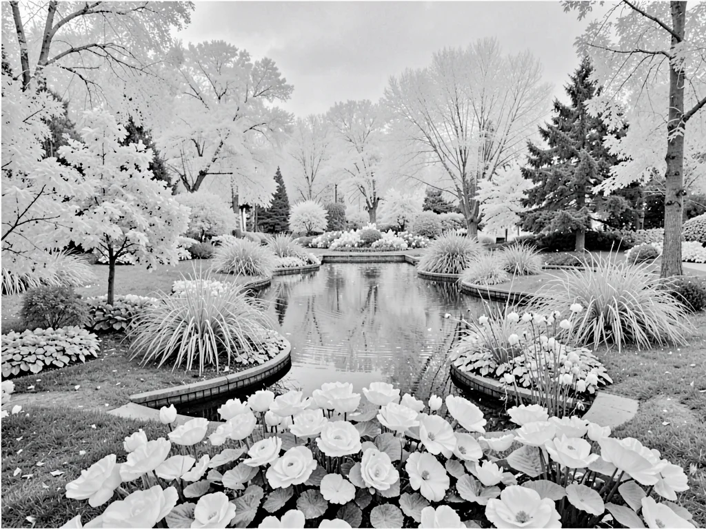 Botanical garden as white abundance