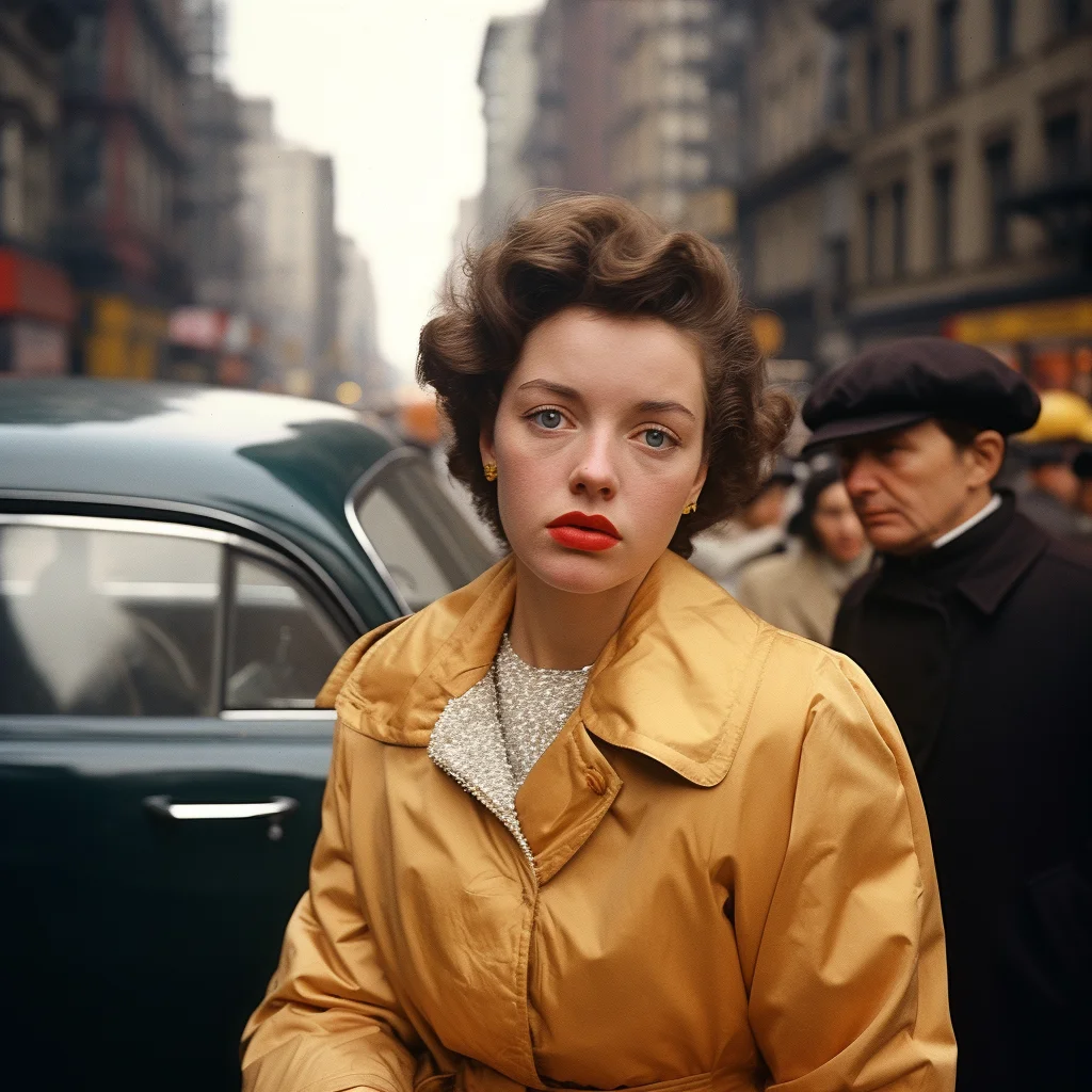 Vivian Maier color photo of a sad scene. color street