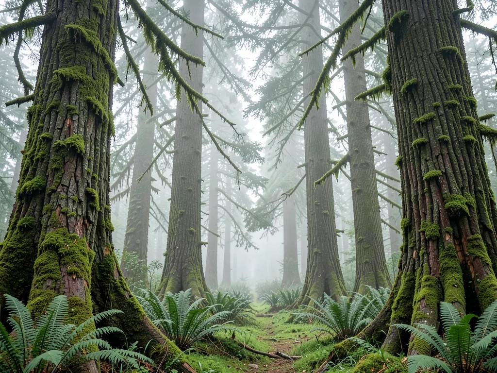 Forest Nave Receding Into Mist