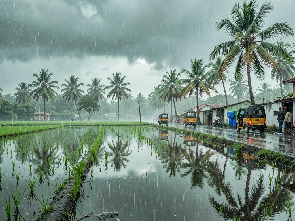 Kerala Rice Paddy First Monsoon Flood