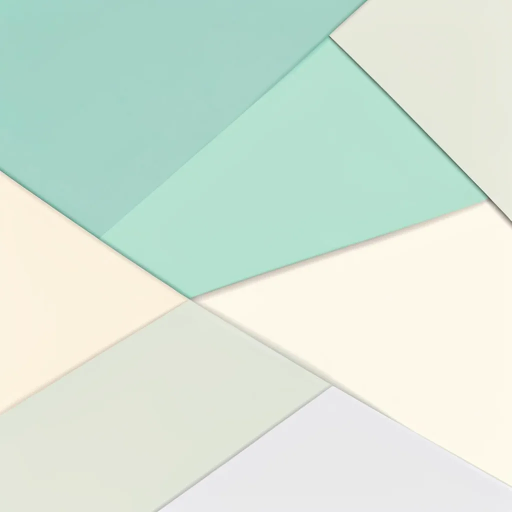 Geometric vector wave folding across a banner-wide field, alternating mint and c