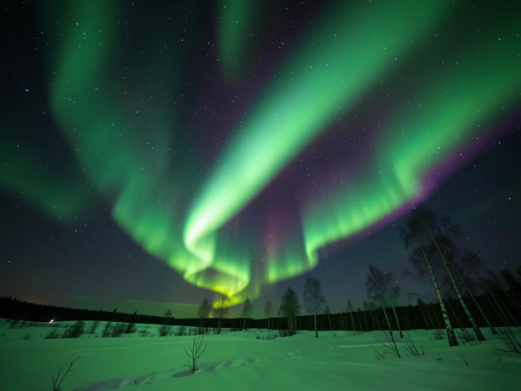 An auroral breakup — the moment when a quiet arc suddenly explodes into dynamic 