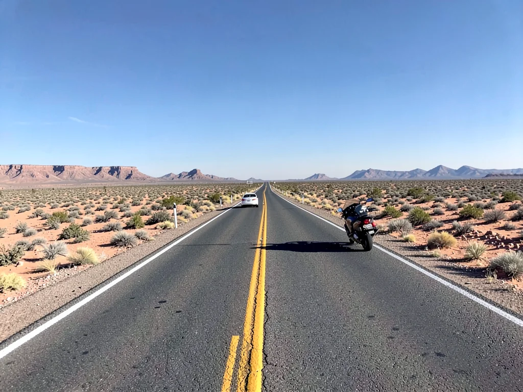 Convertible on desert highway