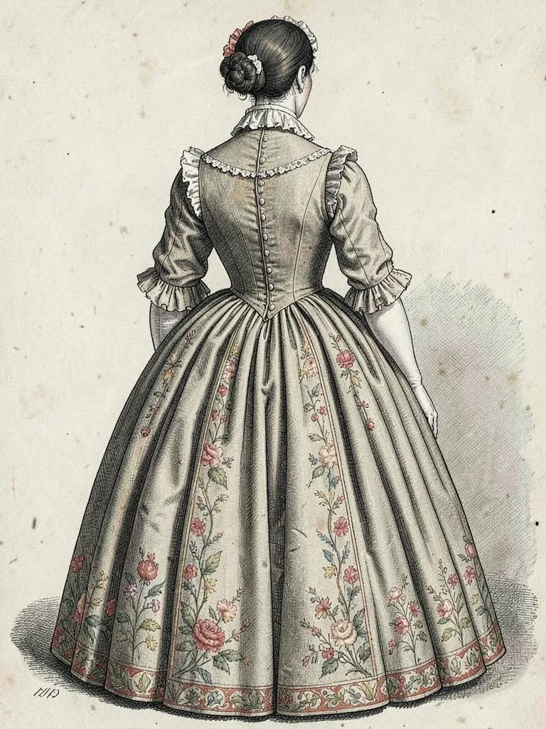 Colonial sacque engageantes