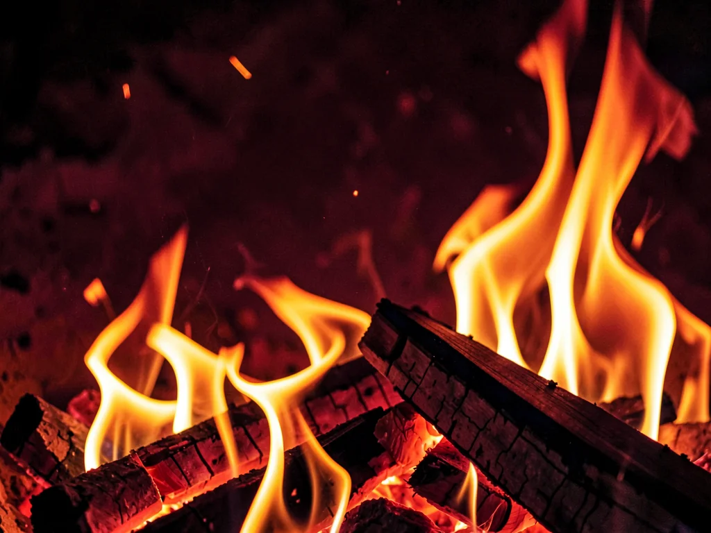 Fire gradient from white hot through red
