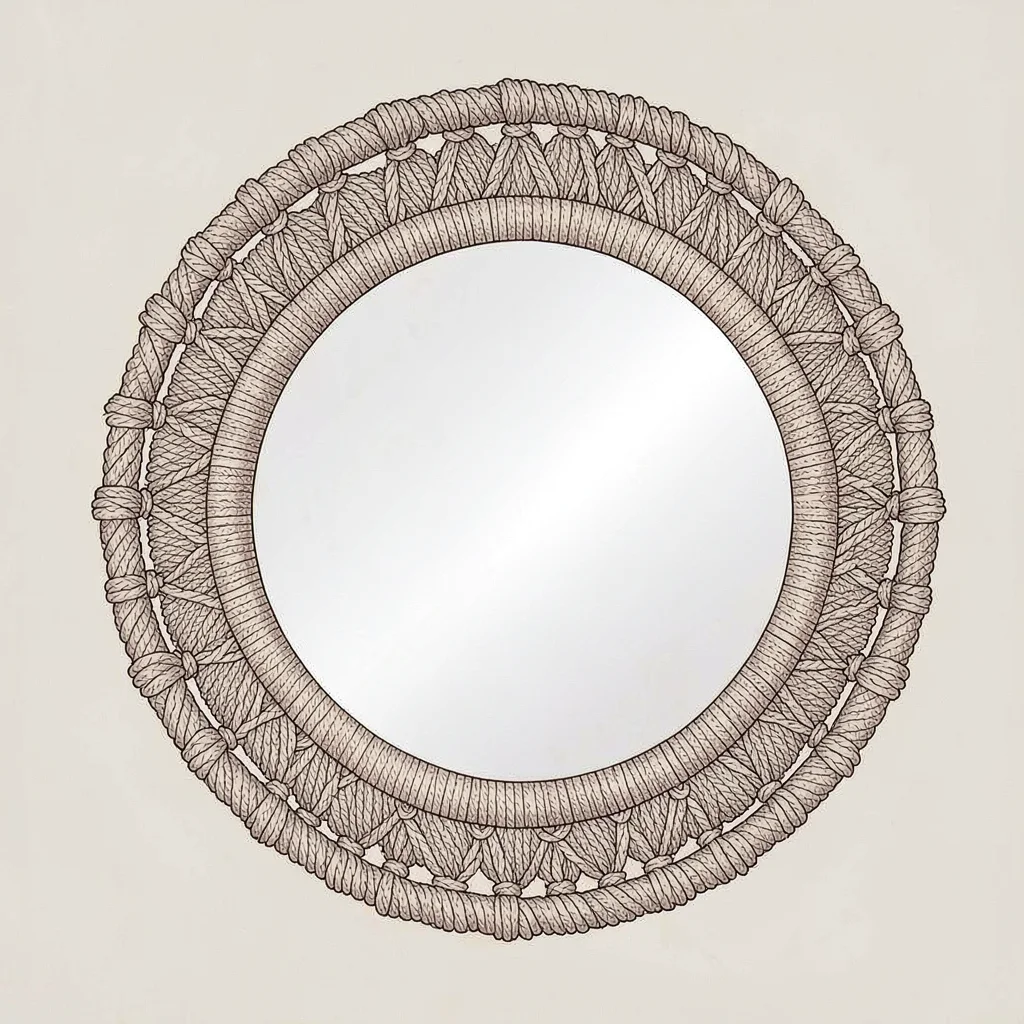 Macrame mirror frame