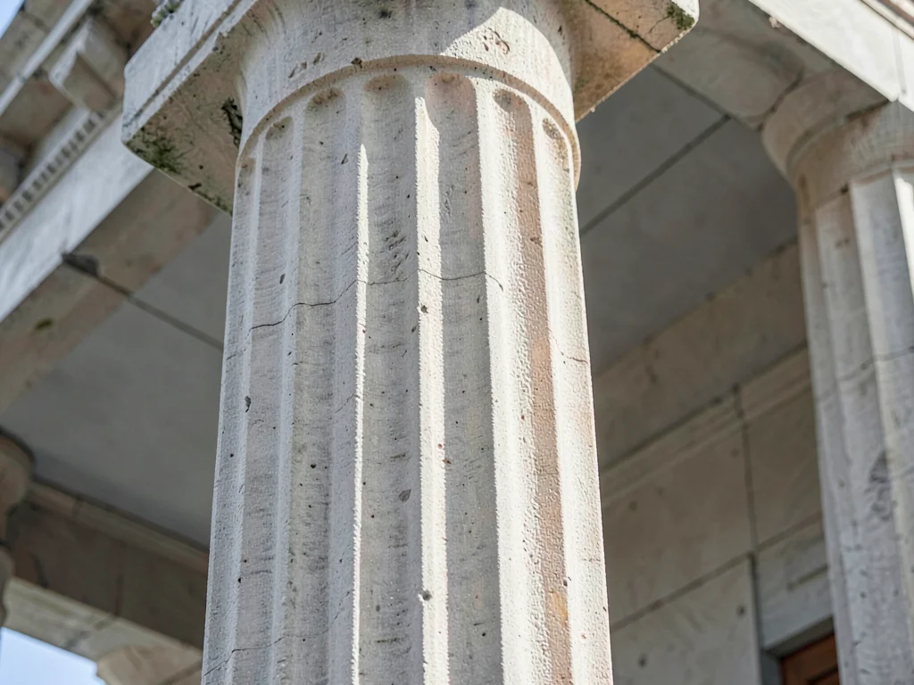 Column fluting at classical temple