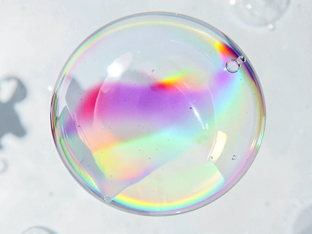 Bubble film draining showing color motion