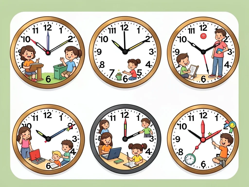 Clock faces with activities