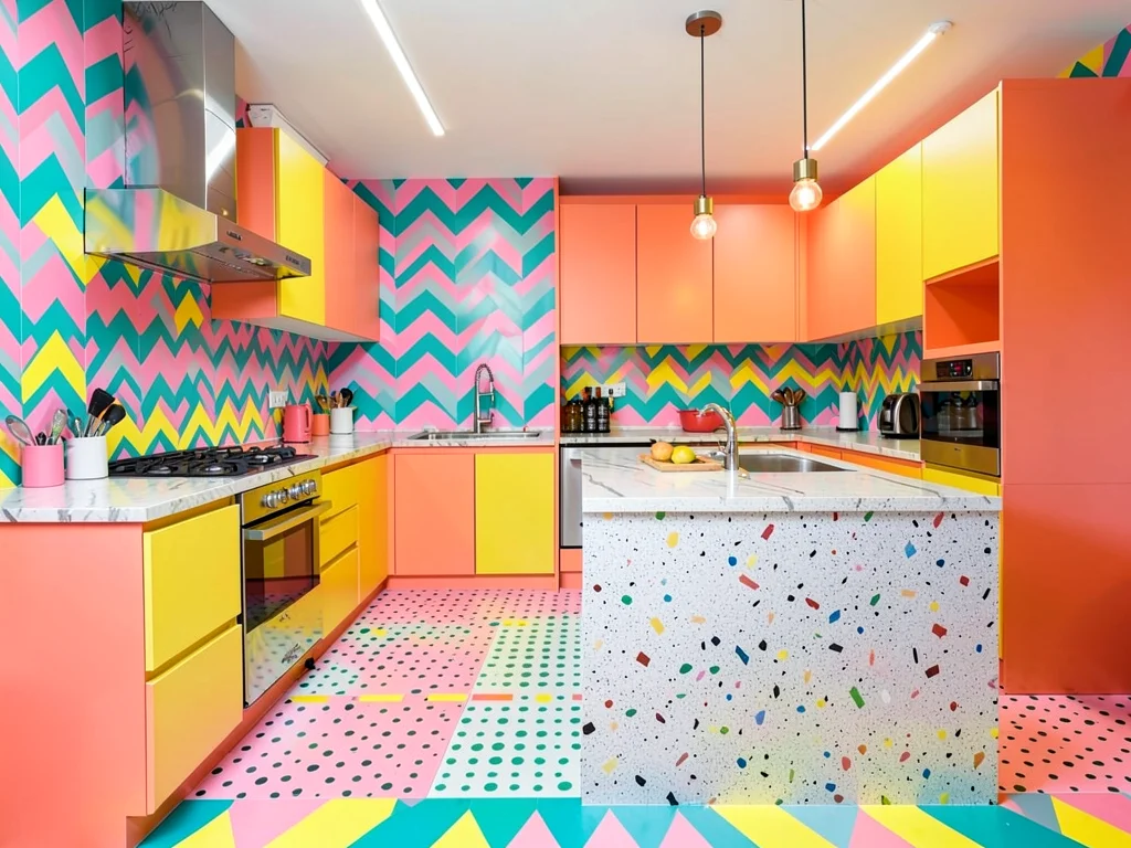 Memphis Maximalist Kitchen Interior