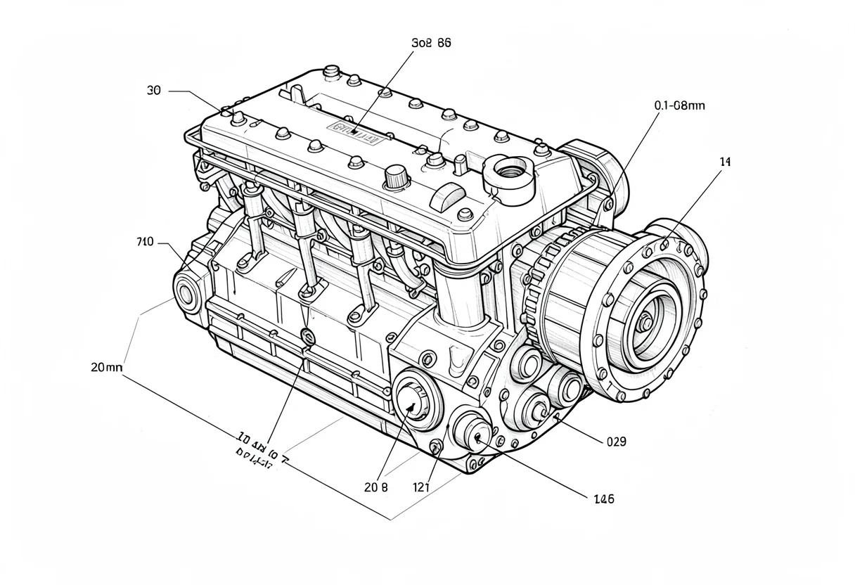 Engine cutaway technical
