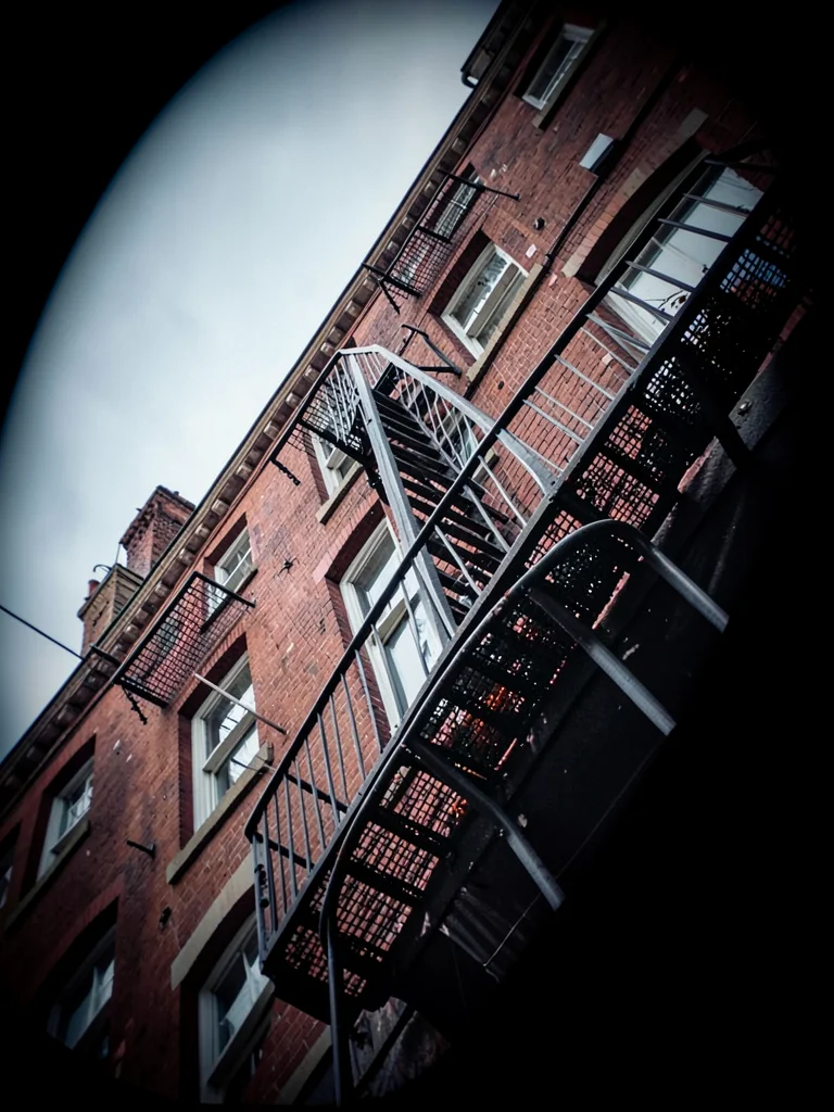 Fire escape zigzag tilted