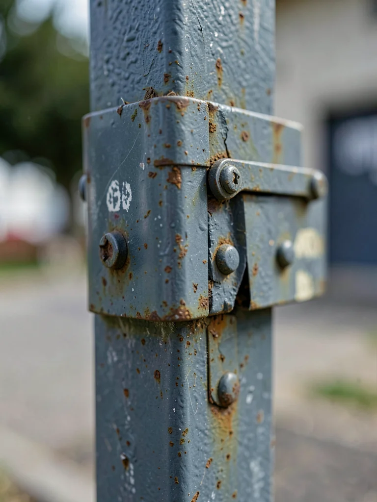 Mailbox mounting post, weather seal degradation around hinges