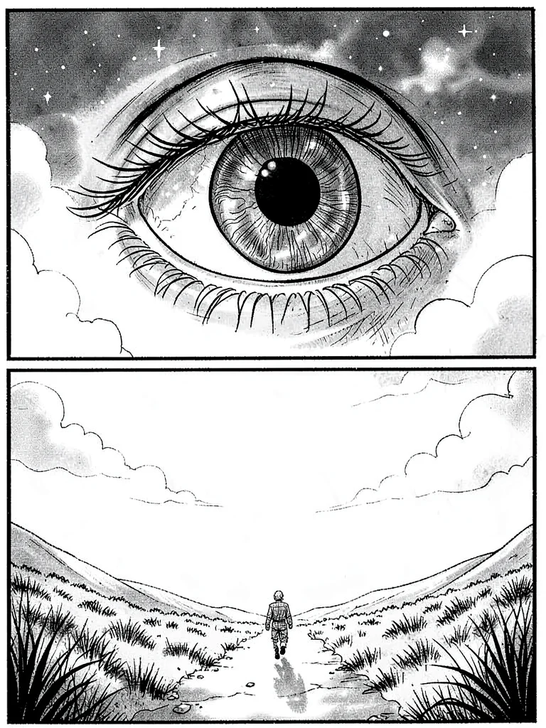 Sky eye watching traveler