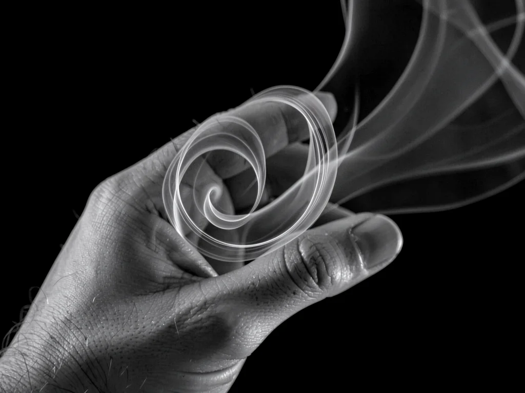Air current around hand showing finger-induced vortices
