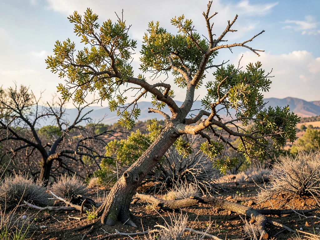 Resilience narrative visible in single recovering tree