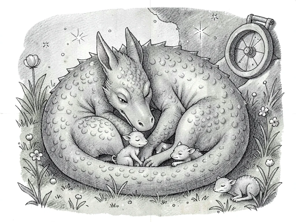 Dragon family sleeping together